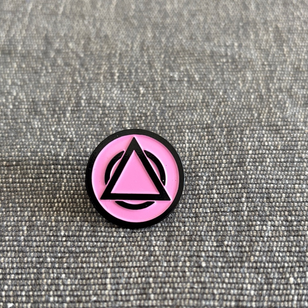 Enter Shikari pink logo pin band merch